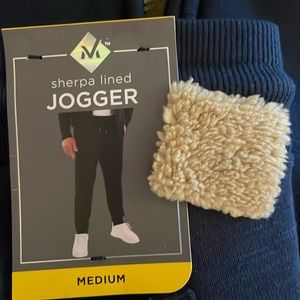 Brand new Men’s Sherpa lined navy blue jogger set, never worn, with tags